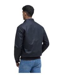 BLOUSON COURT ROYSTON WAX NAVY COL VELOURS COGNAC MWX1350 NY51 BARBOUR HOMME dos