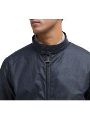 BLOUSON COURT ROYSTON WAX NAVY COL VELOURS COGNAC MWX1350 NY51 BARBOUR HOMME col