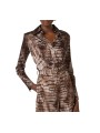 CHEMISE VISCOSE PRINT CROCO CACAO CA 131 6354 644 ELISABETTA FRANCHI FEMME Fashion Mode Strasbourg Boutique face