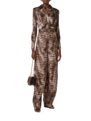 CHEMISE VISCOSE PRINT CROCO CACAO CA 131 6354 644 ELISABETTA FRANCHI FEMME Fashion Mode Strasbourg Boutique look