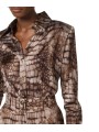 CHEMISE VISCOSE PRINT CROCO CACAO CA 131 6354 644 ELISABETTA FRANCHI FEMME Fashion Mode Strasbourg Boutique détail
