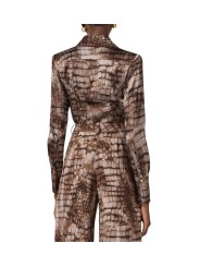 CHEMISE VISCOSE PRINT CROCO CACAO CA 131 6354 644 ELISABETTA FRANCHI FEMME Fashion Mode Strasbourg Boutique dos
