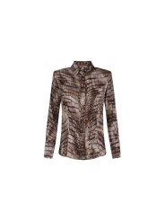 CHEMISE VISCOSE PRINT CROCO CACAO CA 131 6354 644 ELISABETTA FRANCHI FEMME Fashion Mode Strasbourg Boutique solo