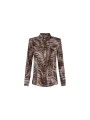 CHEMISE VISCOSE PRINT CROCO CACAO CA 131 6354 644 ELISABETTA FRANCHI FEMME Fashion Mode Strasbourg Boutique solo
