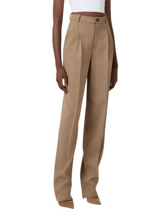 PANTALON PINCES TAUPE ARGILLA VISCOSE PA 176 6338 229 ELISABETA FRANCHI FEMME FASHION DESIGNER STRASBOURG face