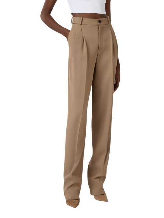 PANTALON PINCES TAUPE ARGILLA VISCOSE PA 176 6338 229 ELISABETA FRANCHI FEMME FASHION DESIGNER STRASBOURG face 2