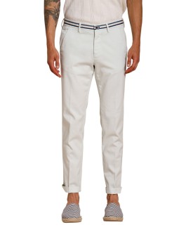 Chino Torino Summer vert d'eau et ceinture crème bleu Mason's 9PN2R 2863N1 NBE098 417 Homme Strasbourg face