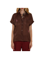Chemisette Livia choco fleurs brodées rose lin 4CA4480R_RB300 107 Mason's Femme fashion Strasbourg face