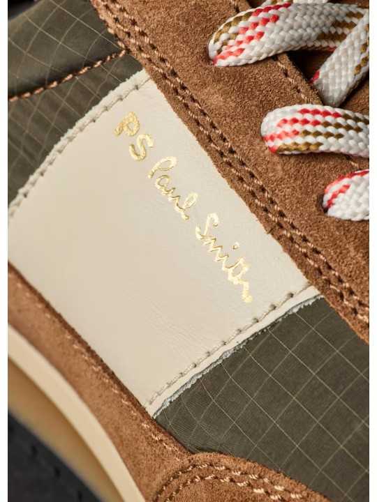 BASKETS DOVER NYLON VERT SUEDE CAFE ORANGE M2S DVR97 UNYL 63 PAUL SMITH HOMME Strasbourg bande