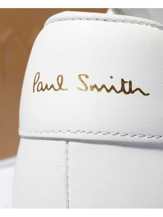 SNEAKERS CUIR BLANC FINES RAYURES BAYA HANSEN M1S HAN77 MMOLV 01 PAUL SMITH HOMME boutique spoiler