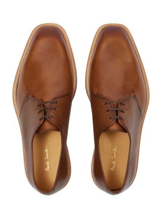 SOULIERS DERBY BOUT CARRE CUIR NOISETTE SHERINDAN M1S SHR02 UCLF 62 PAUL SMITH Homme Strasbourg boutique dessus