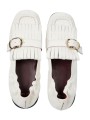 Mocassins Chanay cuir blanc franges souple W1A SCAA01 ULEA 02 Paul Smith femme chaussures Strasbourg boutique dessus