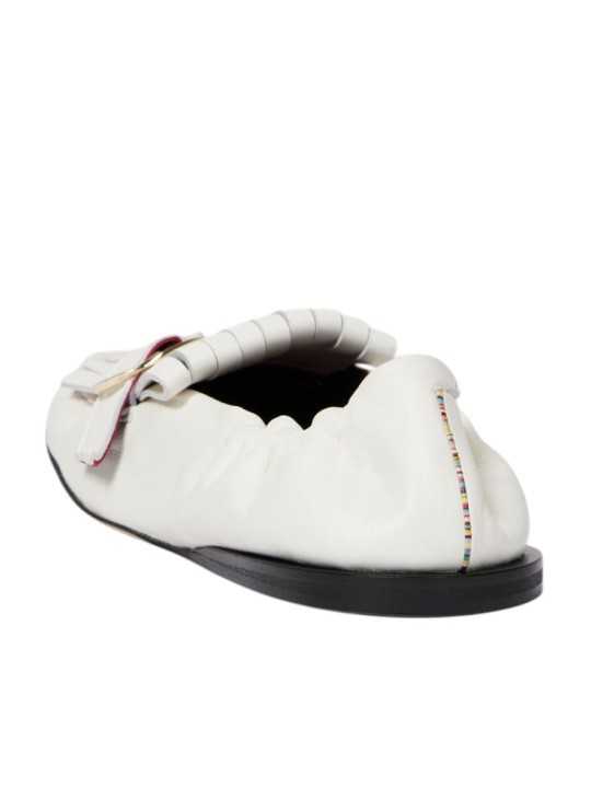 Mocassins Chanay cuir blanc franges souple W1A SCAA01 ULEA 02 Paul Smith femme chaussures Strasbourg boutique arr