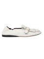 Mocassins Chanay cuir blanc franges souple W1A SCAA01 ULEA 02 Paul Smith femme chaussures Strasbourg boutique profil