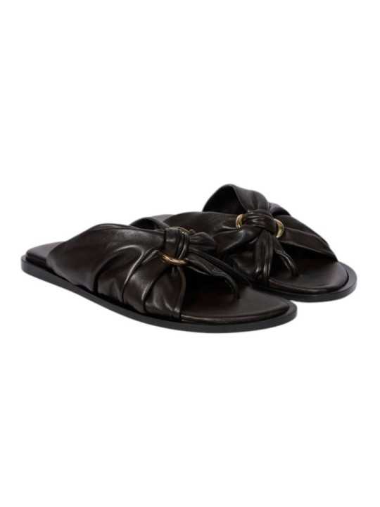 MULES ENTREDOIGT BLOUCLE DORE CUIR NOUE CHOCO W1S LRH02 ULEA 69 PAUL SMIth femme shoes duo