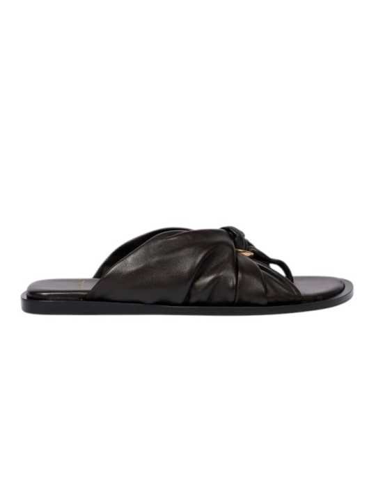 MULES ENTREDOIGT BLOUCLE DORE CUIR NOUE CHOCO W1S LRH02 ULEA 69 PAUL SMIth femme shoes profil