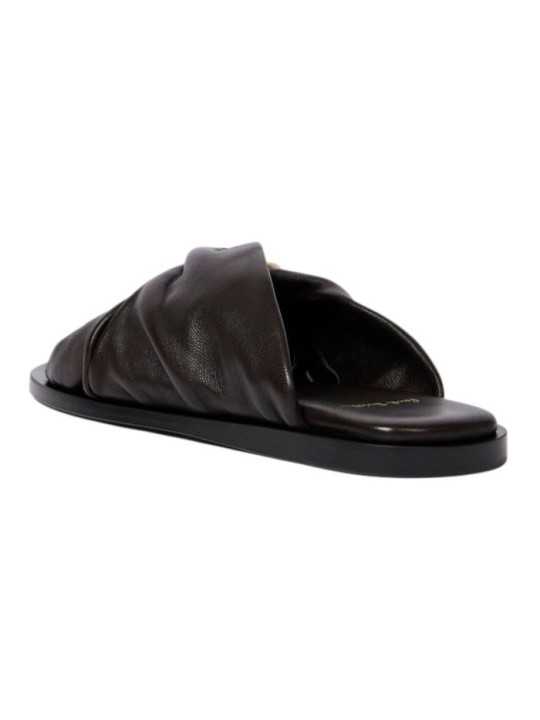 MULES ENTREDOIGT BLOUCLE DORE CUIR NOUE CHOCO W1S LRH02 ULEA 69 PAUL SMIth femme shoes arr