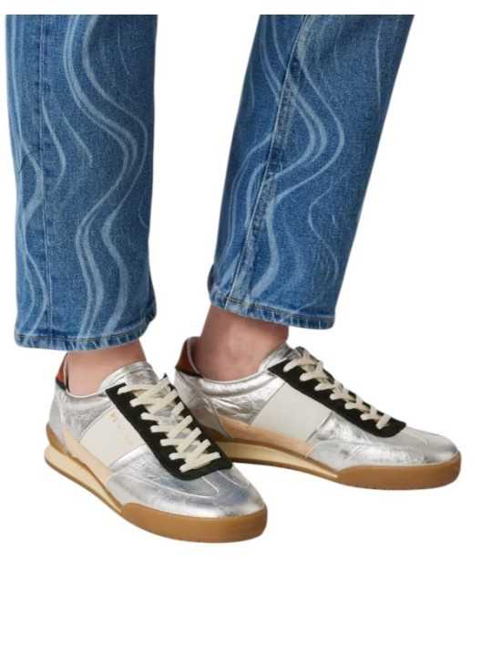 SNEAKERS DOVER METALISE SILVER ORANGE W1S DVR09 PLEA 28 PAUL SMITH FEMME baskets portés