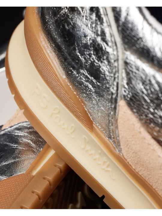 SNEAKERS DOVER METALISE SILVER ORANGE W1S DVR09 PLEA 28 PAUL SMITH FEMME baskets détail