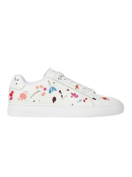 SNEAKERS LAPIN CUIR BLANC BORDERIES MULTI W1S LPN09 ULEA 01 PAUL SMITH FEMME basket profil