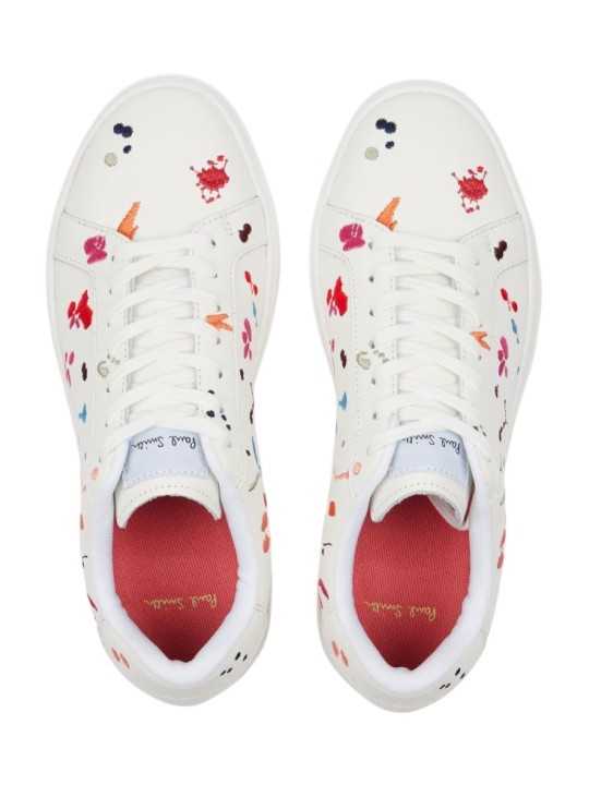 SNEAKERS LAPIN CUIR BLANC BORDERIES MULTI W1S LPN09 ULEA 01 PAUL SMITH FEMME basket dessus