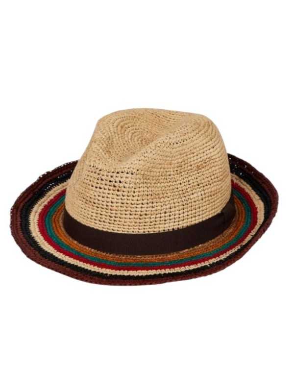 CHAPEAU RAFIA NATUREL BORD RAYE MULTI M1A 930A P521 62 PAUL SMITH HOMME hat Strasbourg shop one