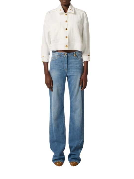 BLOUSON POCHES PLAQUEES SANGLES POIGNETS ECRU AVORIO GB0056338360 Elisabetta Franchi Femme fashion concept store mode look