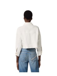 BLOUSON POCHES PLAQUEES SANGLES POIGNETS ECRU AVORIO GB0056338360 Elisabetta Franchi Femme fashion concept store mode dos