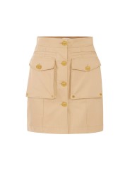 JUPE COTON CAMEL CAMMELLO POCHES PLAQUEES GO 169 6334 470 Elisabetta Franchi femme fashion concept solo