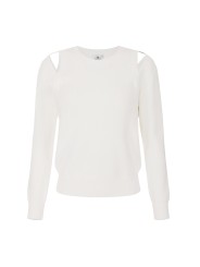 PULL DEBARDEUR MANCHES LONGUES VISCOSE ECRU AVORIO MK 98S 101 360 Elisabetta Franchi femme Strasbourg Boutique solo