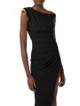 ROBE NOIR LONGUE EPAULE PLAQUE GOLD AB 906 6330 110 ELISABETTA FRANCHI femme boutique Strasbourg vêtement fashion mode face