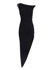 ROBE NOIR LONGUE EPAULE PLAQUE GOLD AB 906 6330 110 ELISABETTA FRANCHI femme boutique Strasbourg vêtement fashion mode solo