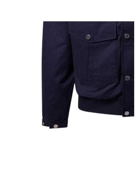 BLOUSON TECHNO POLY COTON NAVY MULTIPOCHES B250133 4132 6300 BALDESSARINI HOMME shop poignet Strasbourg boutique