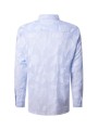 CHEMISE RAYEE BLANC CIEL FLEURS APPLIQUEES BLANCHES B356017 3924 6757 BALDESSARINi homme Strasbourg dos