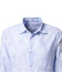 CHEMISE RAYEE BLANC CIEL FLEURS APPLIQUEES BLANCHES B356017 3924 6757 BALDESSARINi homme Strasbourg col