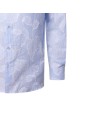 CHEMISE RAYEE BLANC CIEL FLEURS APPLIQUEES BLANCHES B356017 3924 6757 BALDESSARINi homme Strasbourg poignet