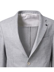 VESTE PIEDS DE POULES VERT EAU ECRU B015780 1092 5036 Baldessarini homme shop Strasbourg col