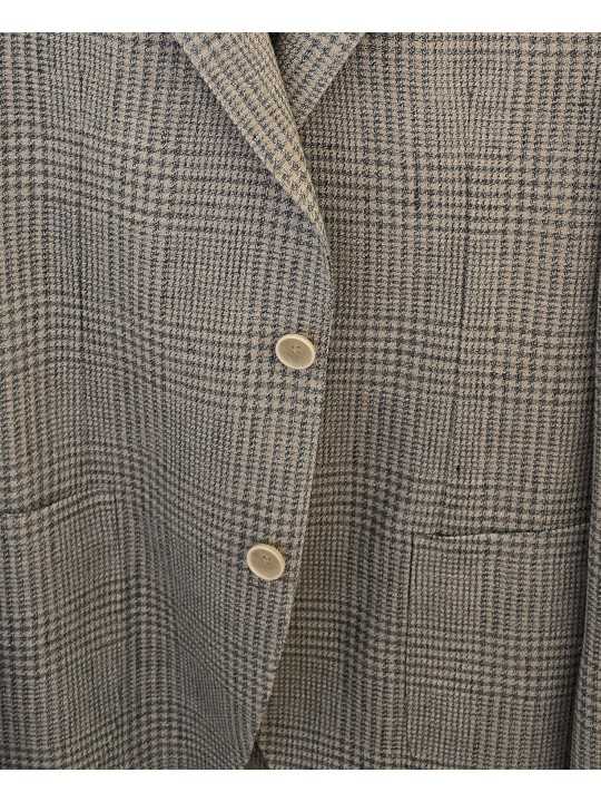 VESTE PIEDS DE POULES VERT EAU ECRU B015780 1092 5036 Baldessarini homme shop Strasbourg détail