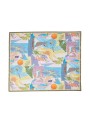 CHECH PRINT POISSONS OISEAUX FLEURS BLEU MAUVE M1A 150B U947 43 PAUL SMITH HOMME scarf Strasbourg one