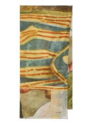 CHECH PRINT PAYSAGE PALMIERS PYRAMIDE VERT CIEL M1A 150B U996 92 PAUL SMITH HOMME scarf long
