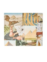CHECH PRINT PAYSAGE PALMIERS PYRAMIDE VERT CIEL M1A 150B U996 92 PAUL SMITH HOMME scarf front