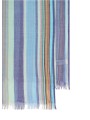FOULARD RAYE CIEL BLEU TURQUOISE M1A 150C U999 45 PAUL SMITH HOMME scarf Strasbourg franges