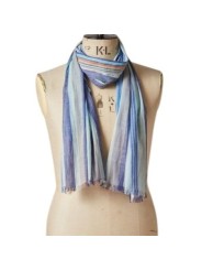 FOULARD RAYE CIEL BLEU TURQUOISE M1A 150C U999 45 PAUL SMITH HOMME scarf Strasbourg porté