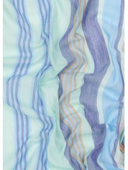 FOULARD RAYE CIEL BLEU TURQUOISE M1A 150C U999 45 PAUL SMITH HOMME scarf Strasbourg vue