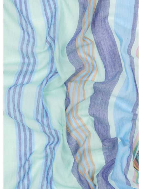 FOULARD RAYE CIEL BLEU TURQUOISE M1A 150C U999 45 PAUL SMITH HOMME scarf Strasbourg vue