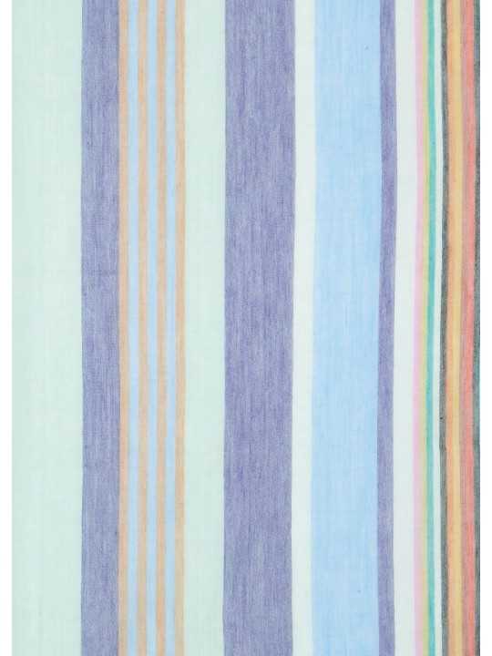 FOULARD RAYE CIEL BLEU TURQUOISE M1A 150C U999 45 PAUL SMITH HOMME scarf Strasbourg zoom