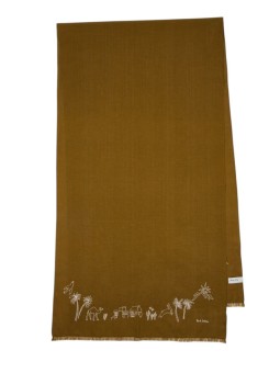 FOULARD UNI BRONZE BRODE BLANC MAURITIUS M1A 150M U949 62 PAUL SMITH HOMME scarf Strasbourg full