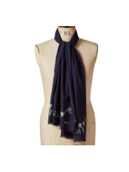 FOULARD UNI NAVY BRODE BLANC MAURITIUS M1A 150M U949 49 PAUL SMITH HOMME scarf Strasbourg porté