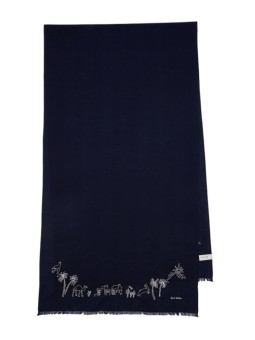 FOULARD UNI NAVY BRODE BLANC MAURITIUS M1A 150M U949 49 PAUL SMITH HOMME scarf Strasbourg full