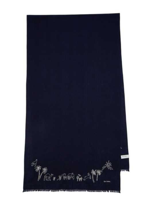 FOULARD UNI NAVY BRODE BLANC MAURITIUS M1A 150M U949 49 PAUL SMITH HOMME scarf Strasbourg full